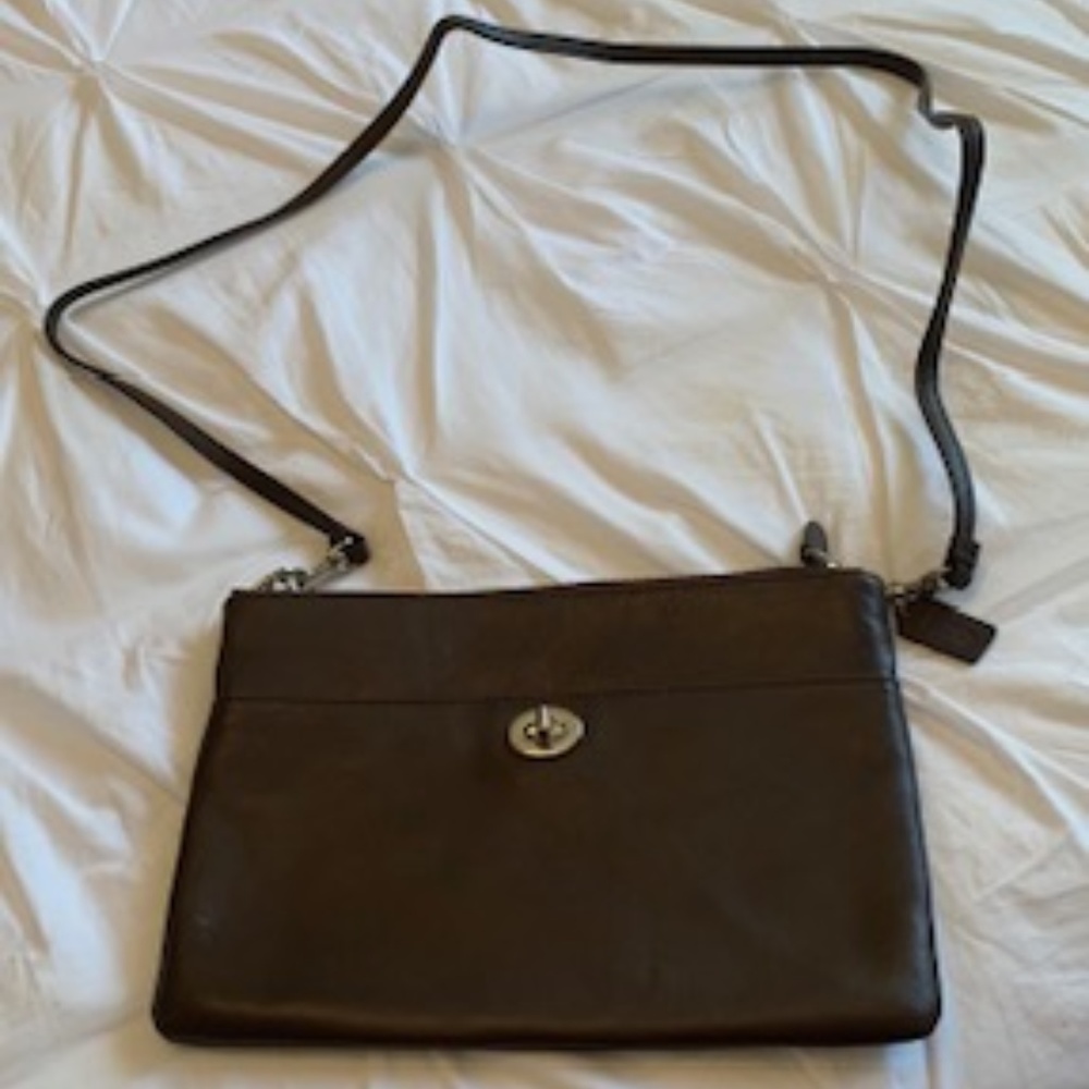 Coach Legacy Turnlock Crossbody in Brown Leather